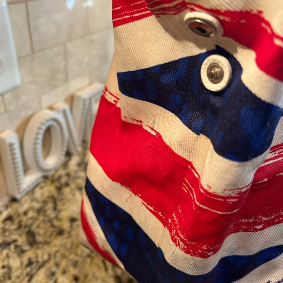 Jimmy Choo Studded Union Jack Tote - Red, Blue, White - Picture 4 of 12